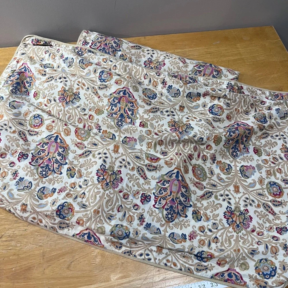 Chaps Marrakesh King Size Pillow Shams Set of 2 Multi Color Floral‎ Paisley